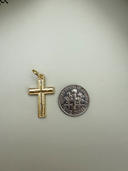 Velani Jewelry Duo Cross Textured Pendant