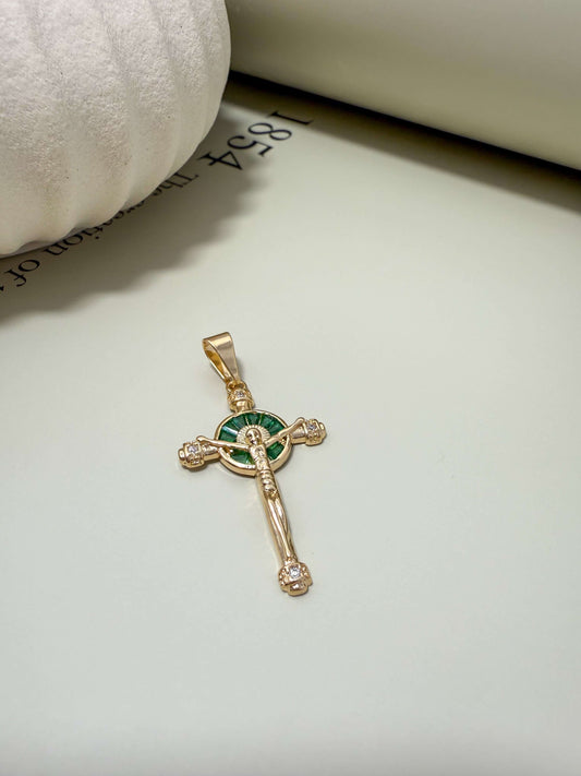 Velani Jewelry Elevated Cross Pendant, 18K gold filled, hypoallergenic, waterproof, everyday wear with CZ embellishments.