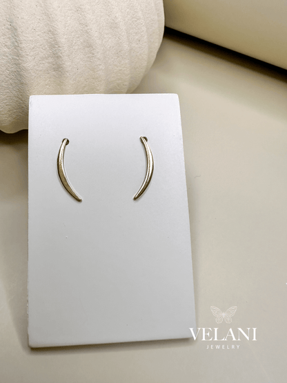 Velani Jewelry Elongated Crescent Moon Studs