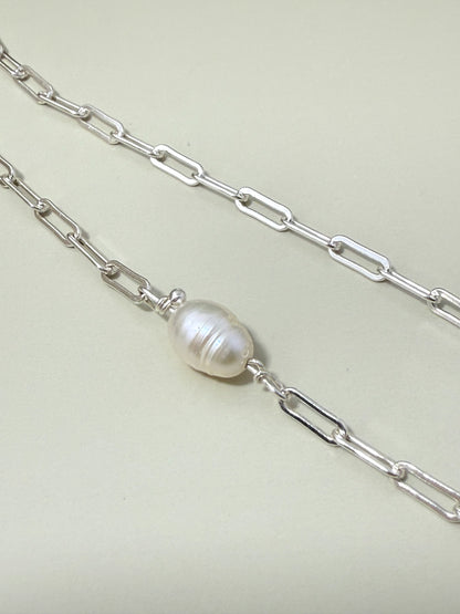 Velani Jewelry Flat Paperclip Bracelet Sterling Silver