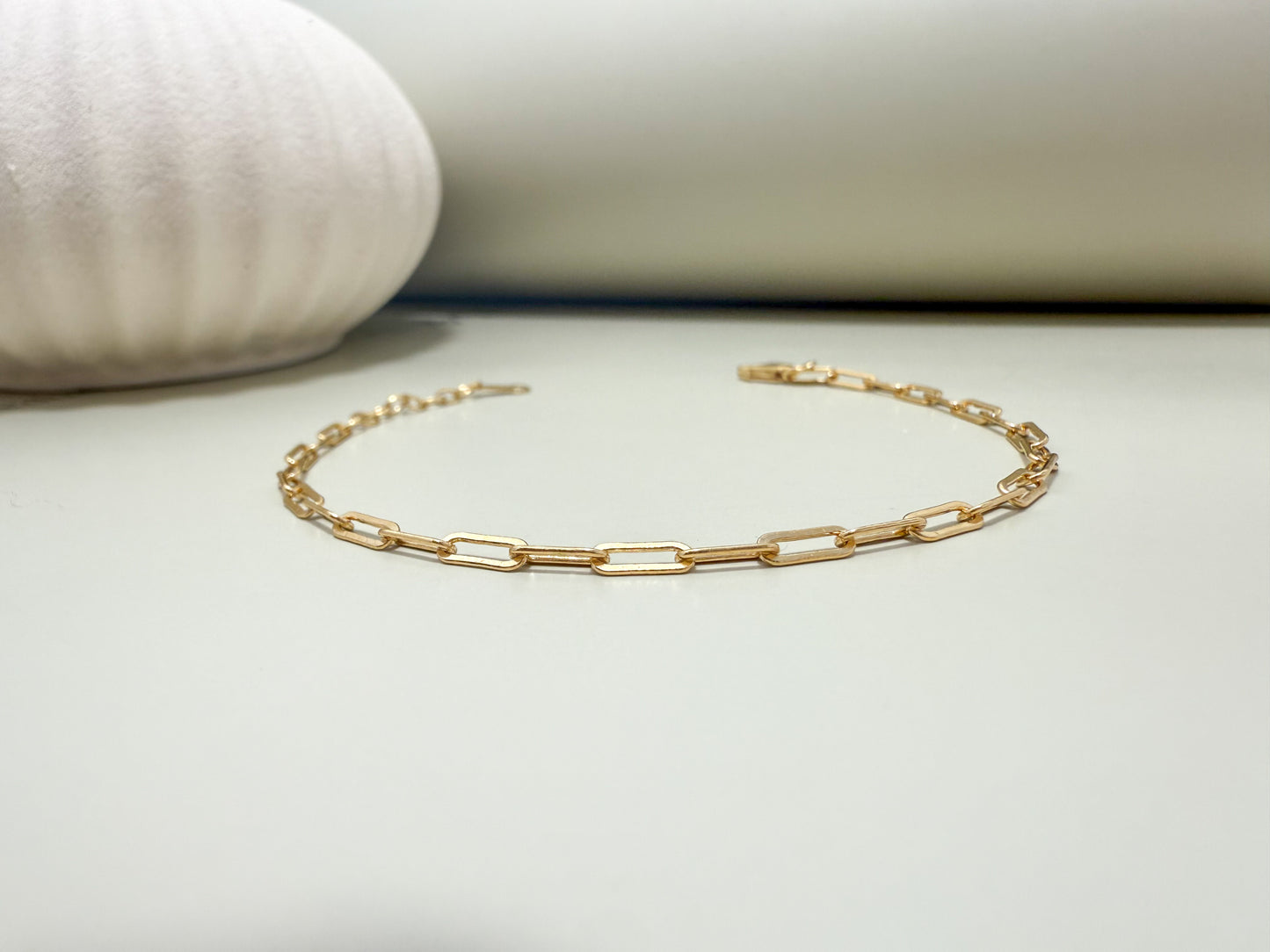 Velani Jewelry Flat Paperclip Chain Bracelet