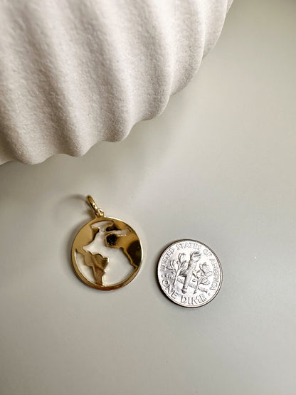 Velani Jewelry Globe Medallion Pendant