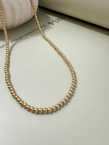 Velani Jewelry Gold Filled 3mm Bead Necklace