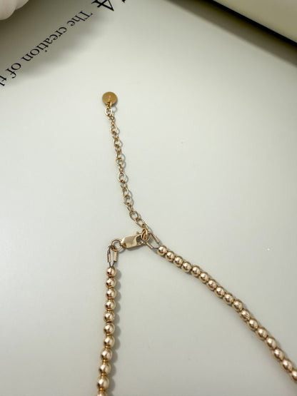 Velani Jewelry Gold Filled 3mm Bead Necklace