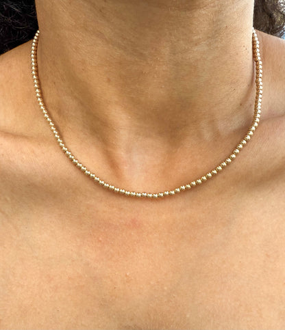 Velani Jewelry Gold Filled 3mm Bead Necklace