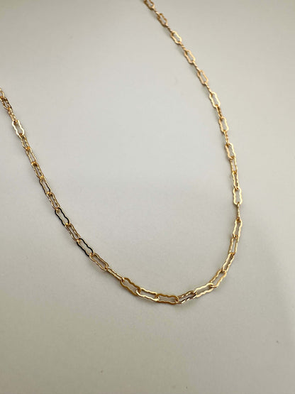 Velani Jewelry Gold Filled Flat Krinkle Necklace, hypoallergenic, waterproof, tarnish resistant, everyday wear, made in the USA.