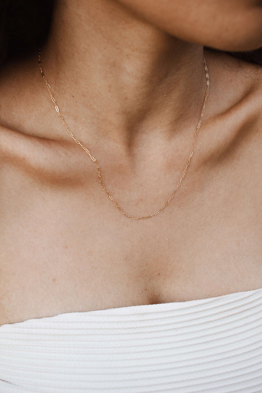 14K gold filled flat krinkle necklace, 16 or 18 inches, hypoallergenic, water resistant and tarnish resistant, perfect for everyday wear.