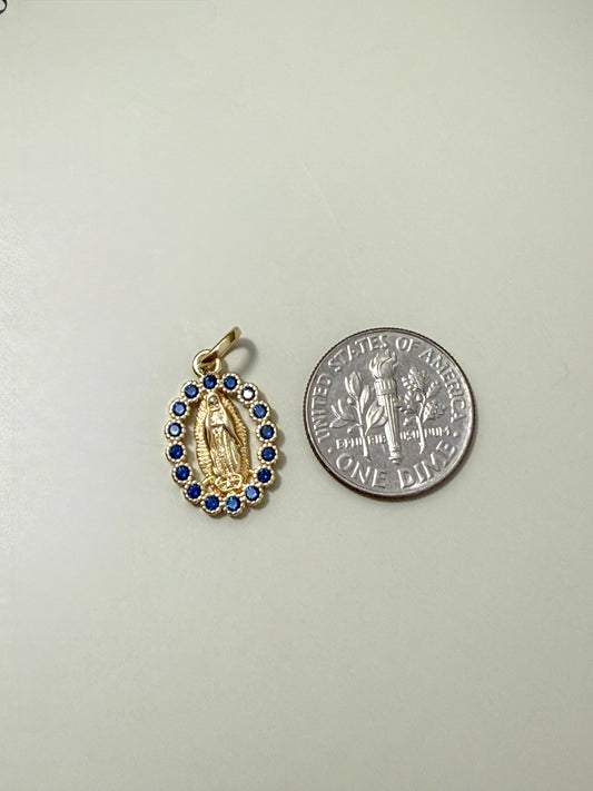 Velani Jewelry Guadalupe Medallion Sapphire Halo Edition