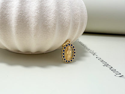 Velani Jewelry Guadalupe Medallion Sapphire Halo Edition