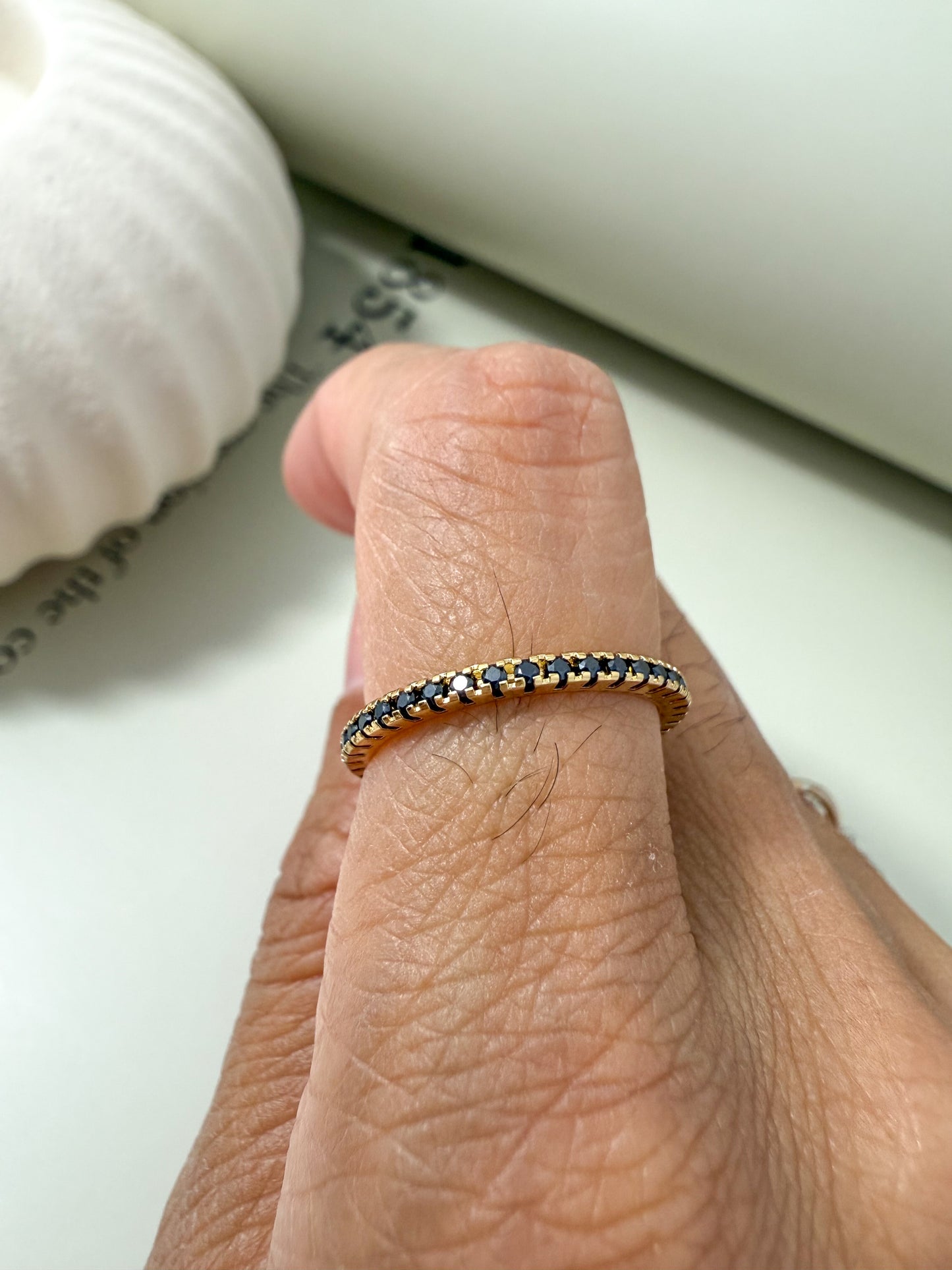 Velani Jewelry Infinity Band Stackable Ring with CZ
