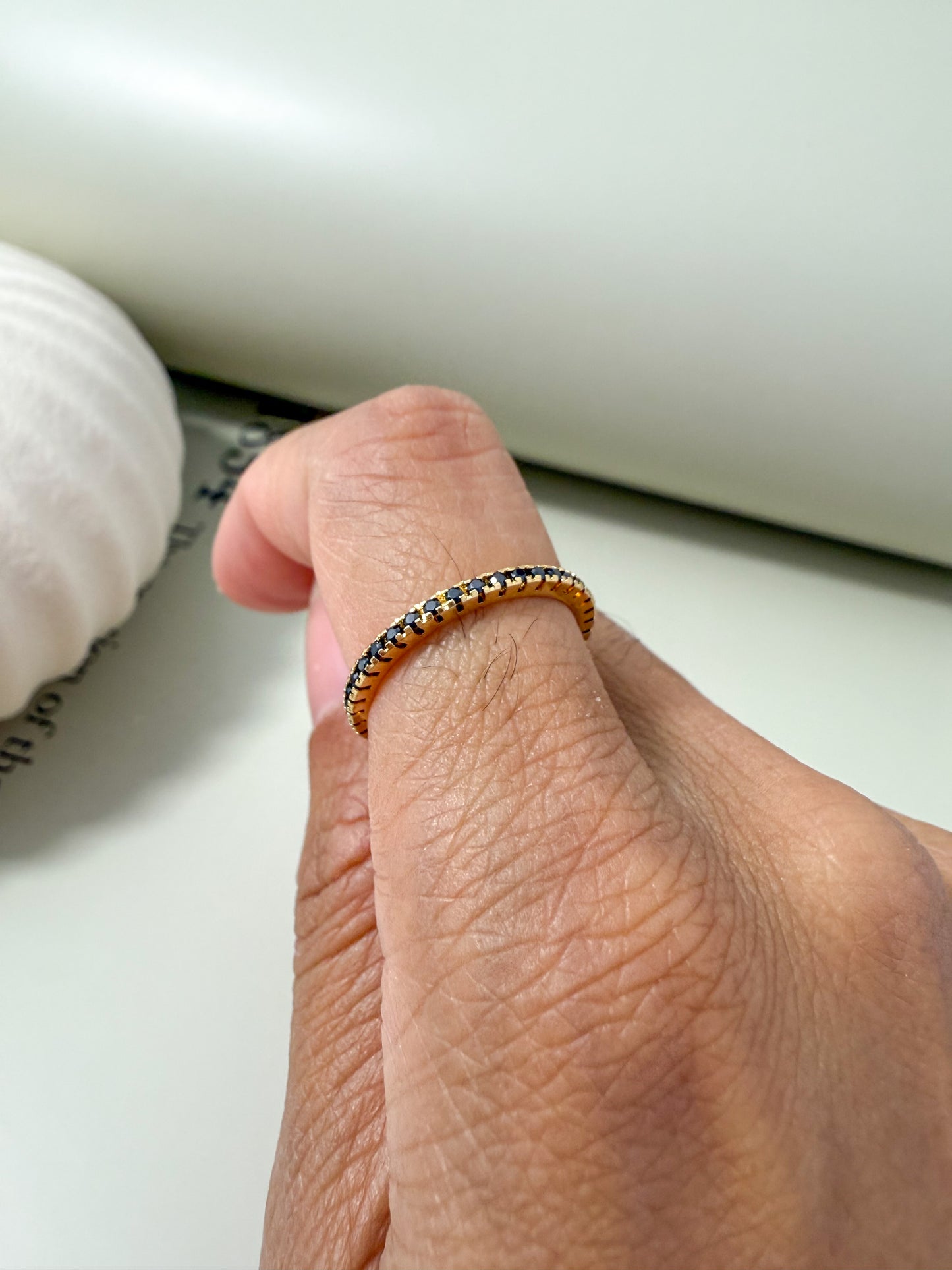Velani Jewelry Infinity Band Stackable Ring with CZ