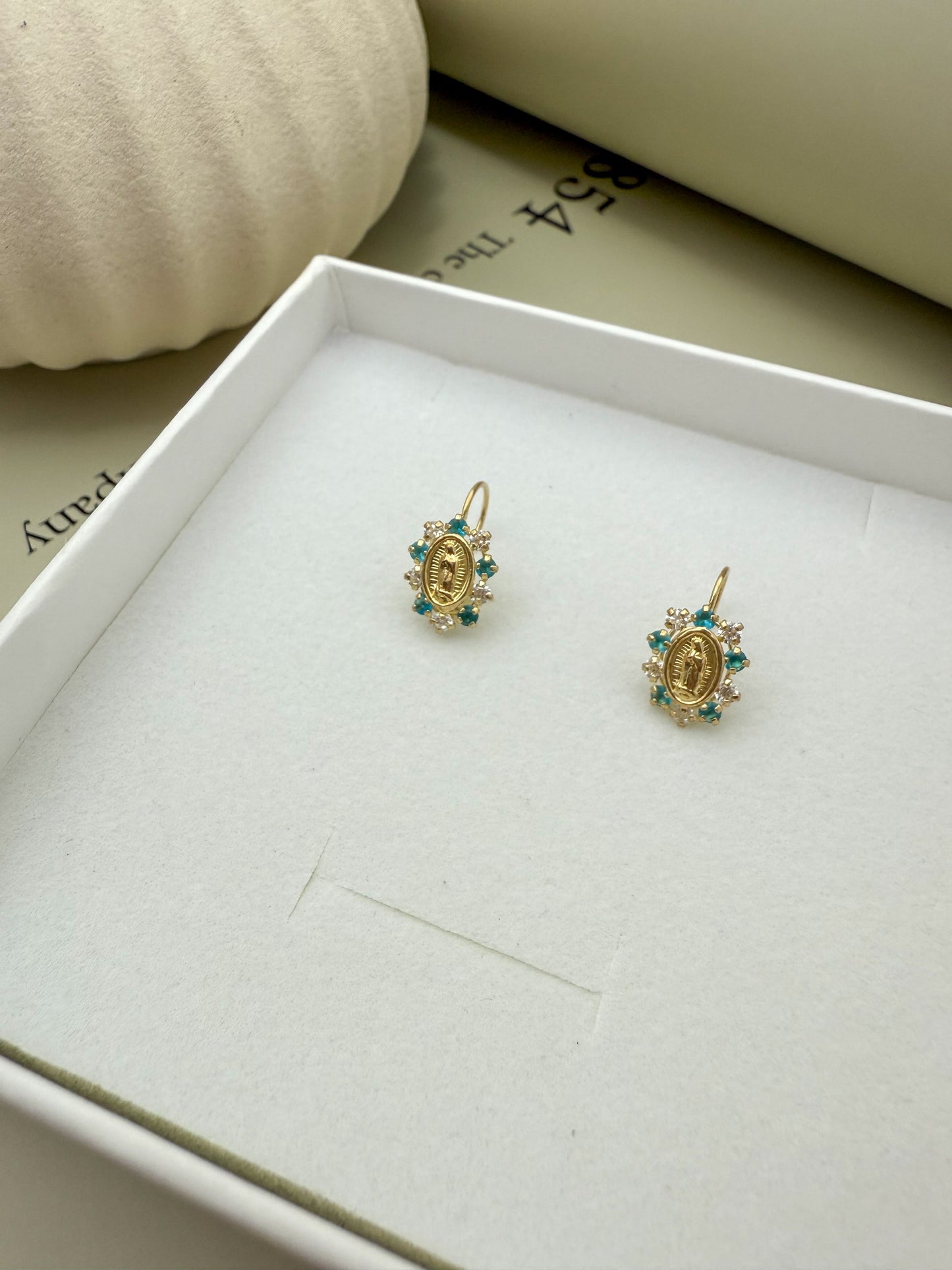 Velani Jewelry Lady of Guadalupe Earrings - 14K Gold