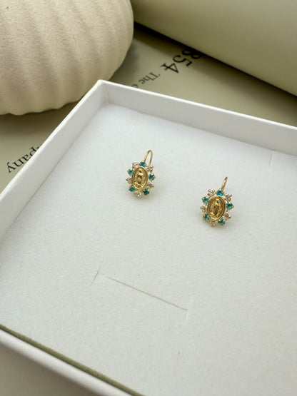 Velani Jewelry Lady of Guadalupe Earrings - 14K Gold