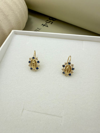 Velani Jewelry Lady of Guadalupe Earrings - 14K Gold