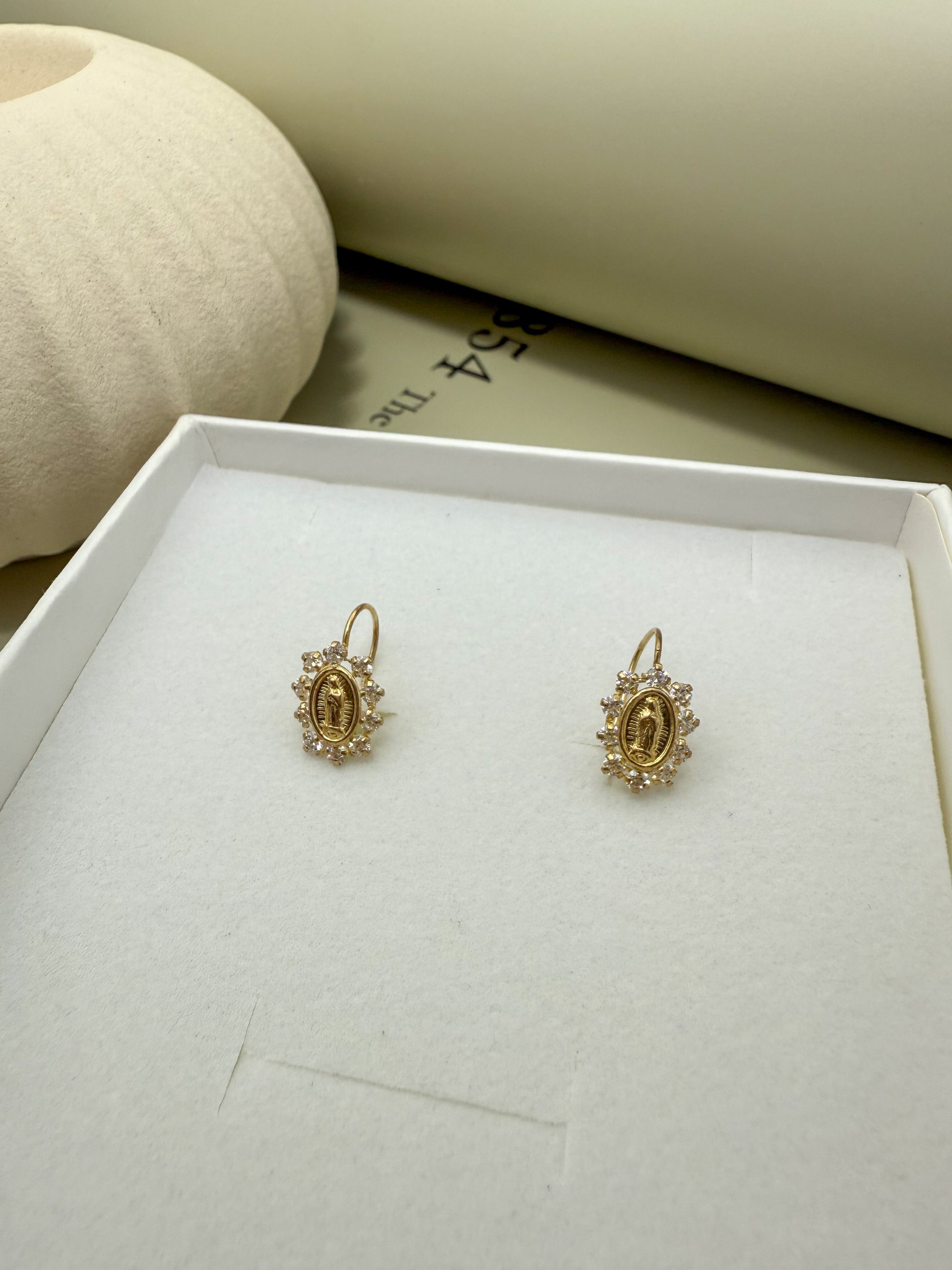 Velani Jewelry Lady of Guadalupe Earrings - 14K Gold