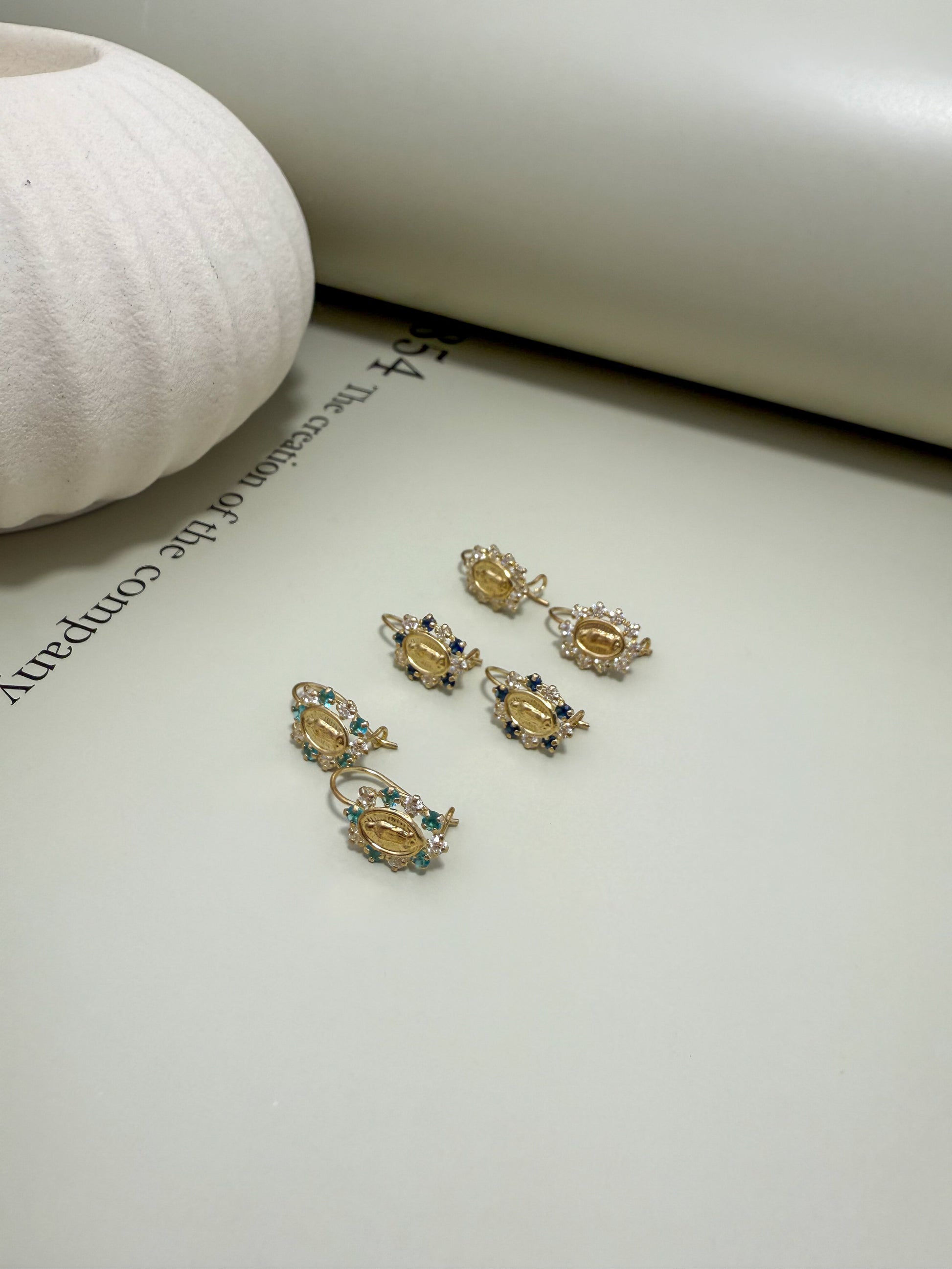 Velani Jewelry Lady of Guadalupe Earrings - 14K Gold