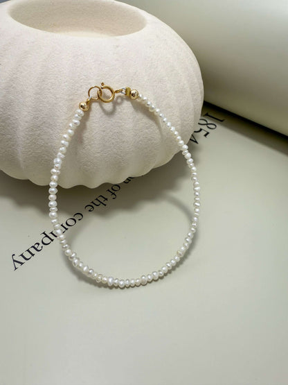 Velani Jewelry Micro Freshwater Pearl Bracelet, hypoallergenic, waterproof, gold filled, everyday wear, tarnish resistant.