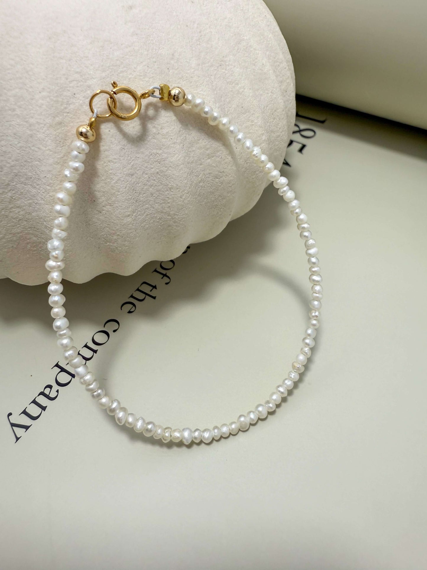 Velani Jewelry Micro Freshwater Pearl Bracelet, hypoallergenic, waterproof, gold filled, tarnish resistant, for everyday wear.