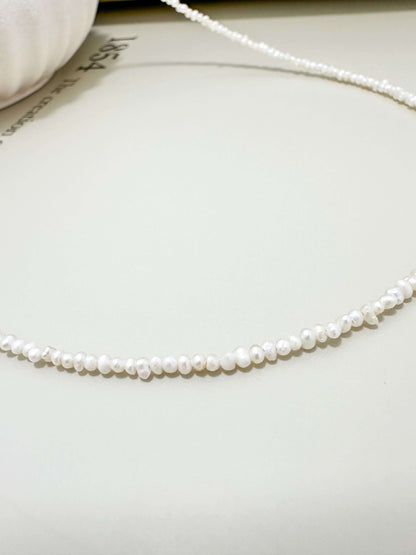 Velani Jewelry Micro Freshwater Pearl Necklace, hypoallergenic, waterproof, gold filled, tarnish resistant for everyday wear.