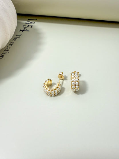 Velani Jewelry Mini Double Pearl Earrings