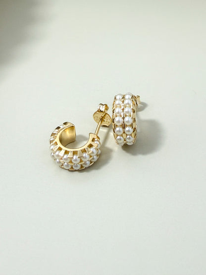 Velani Jewelry Mini Double Pearl Earrings