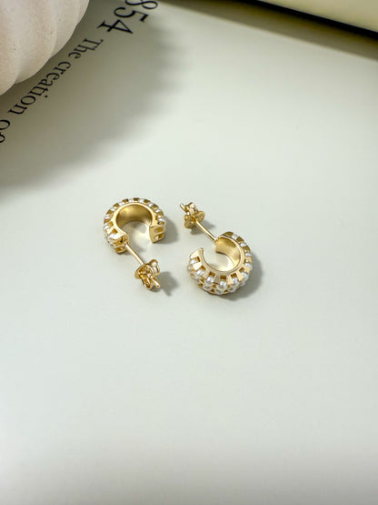 Velani Jewelry Mini Double Pearl Earrings