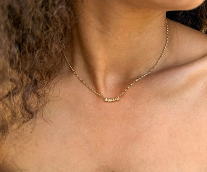 Velani Jewelry Mini Freshwater Pearl Bar Necklace