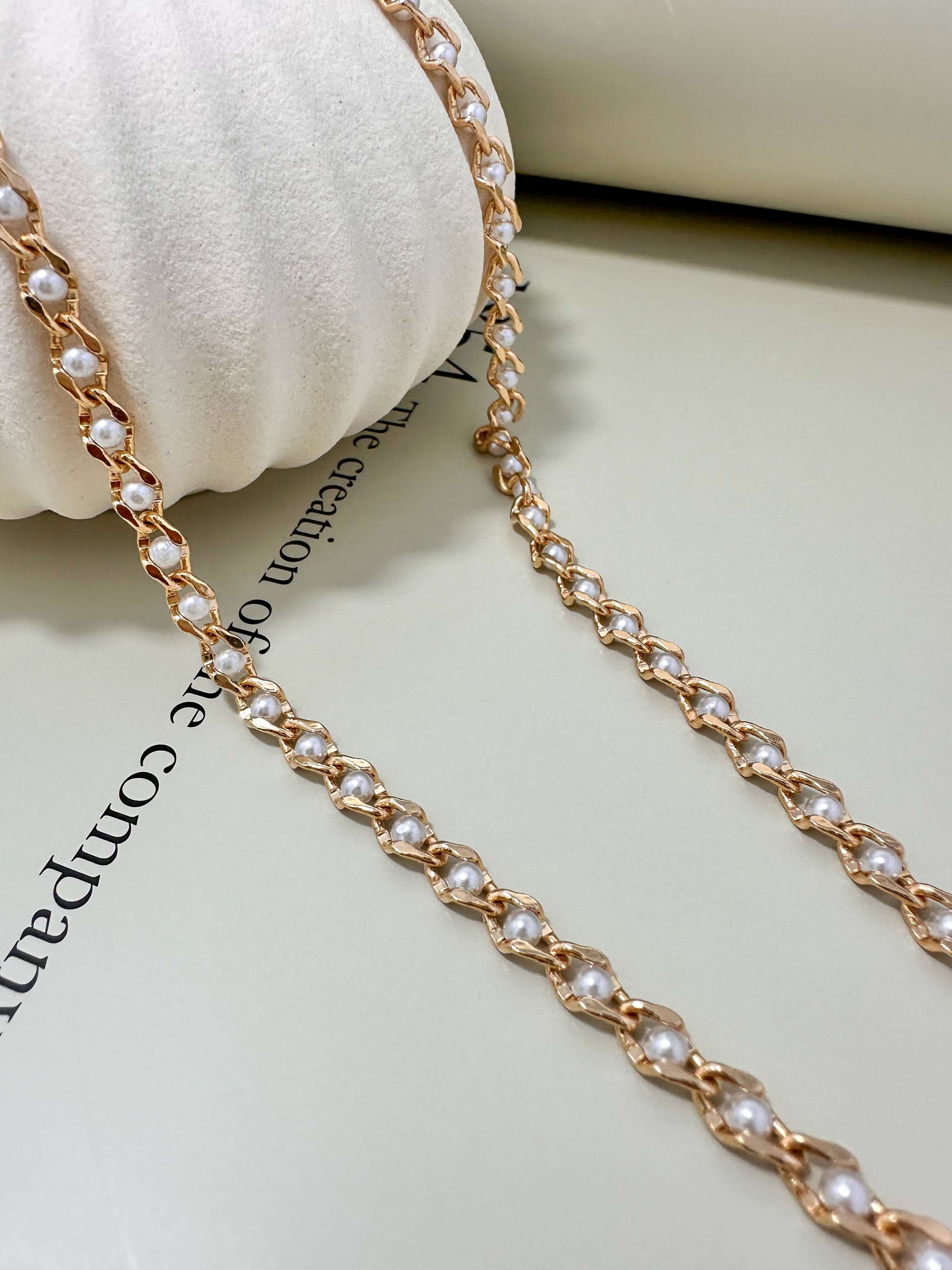 Velani Jewelry Pearl Eye Necklace in 18K gold filled with simulated pearls, hypoallergenic and waterproof for everyday wear.