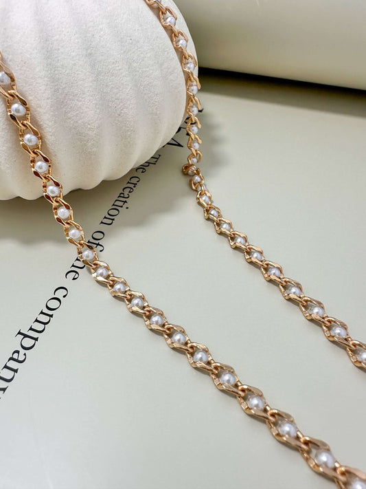 Velani Jewelry Pearl Eye Necklace in 18K gold filled with simulated pearls, hypoallergenic and waterproof for everyday wear.