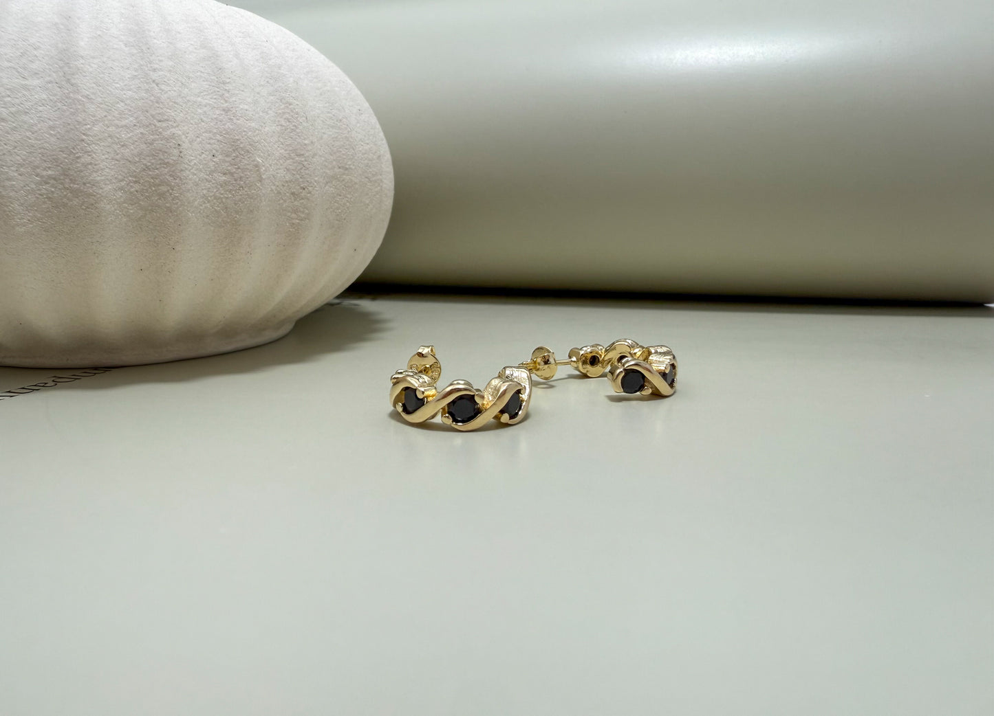 Velani Jewelry Riqueza C Hoop Earrings with CZ