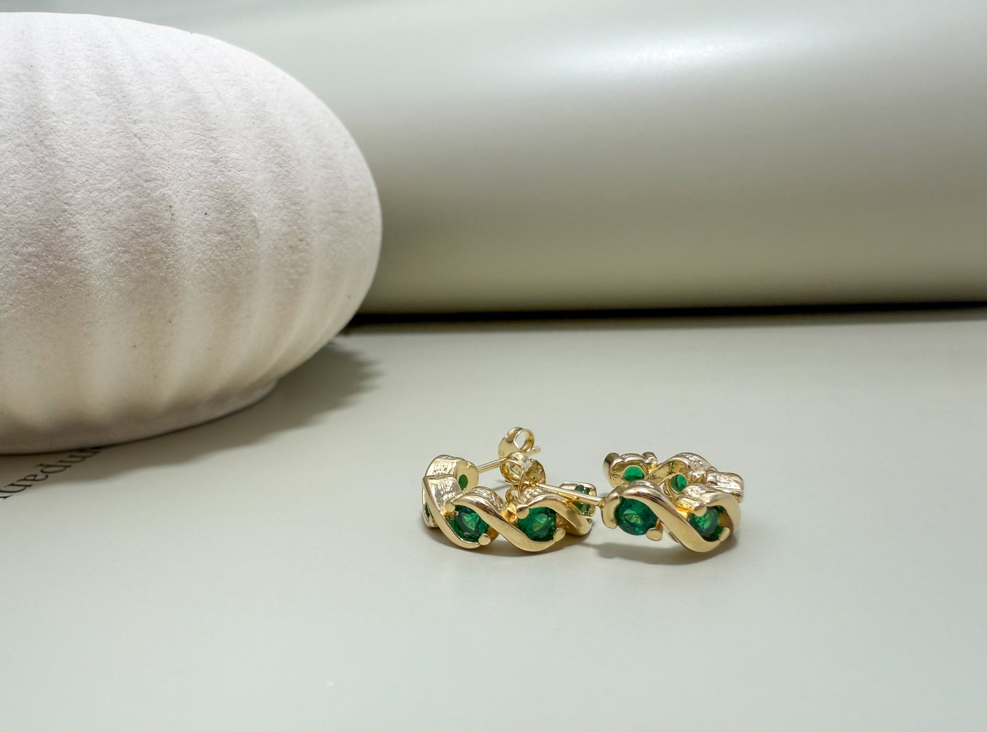 Velani Jewelry Riqueza C Hoop Earrings with CZ