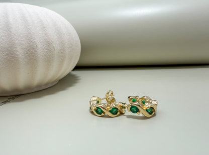 Velani Jewelry Riqueza C Hoop Earrings with CZ