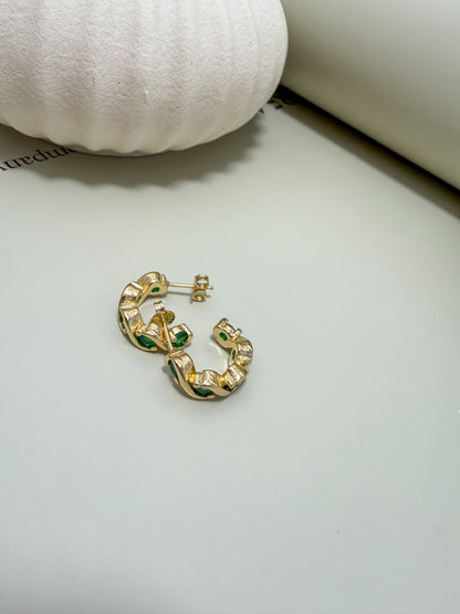 Velani Jewelry Riqueza C Hoop Earrings with CZ