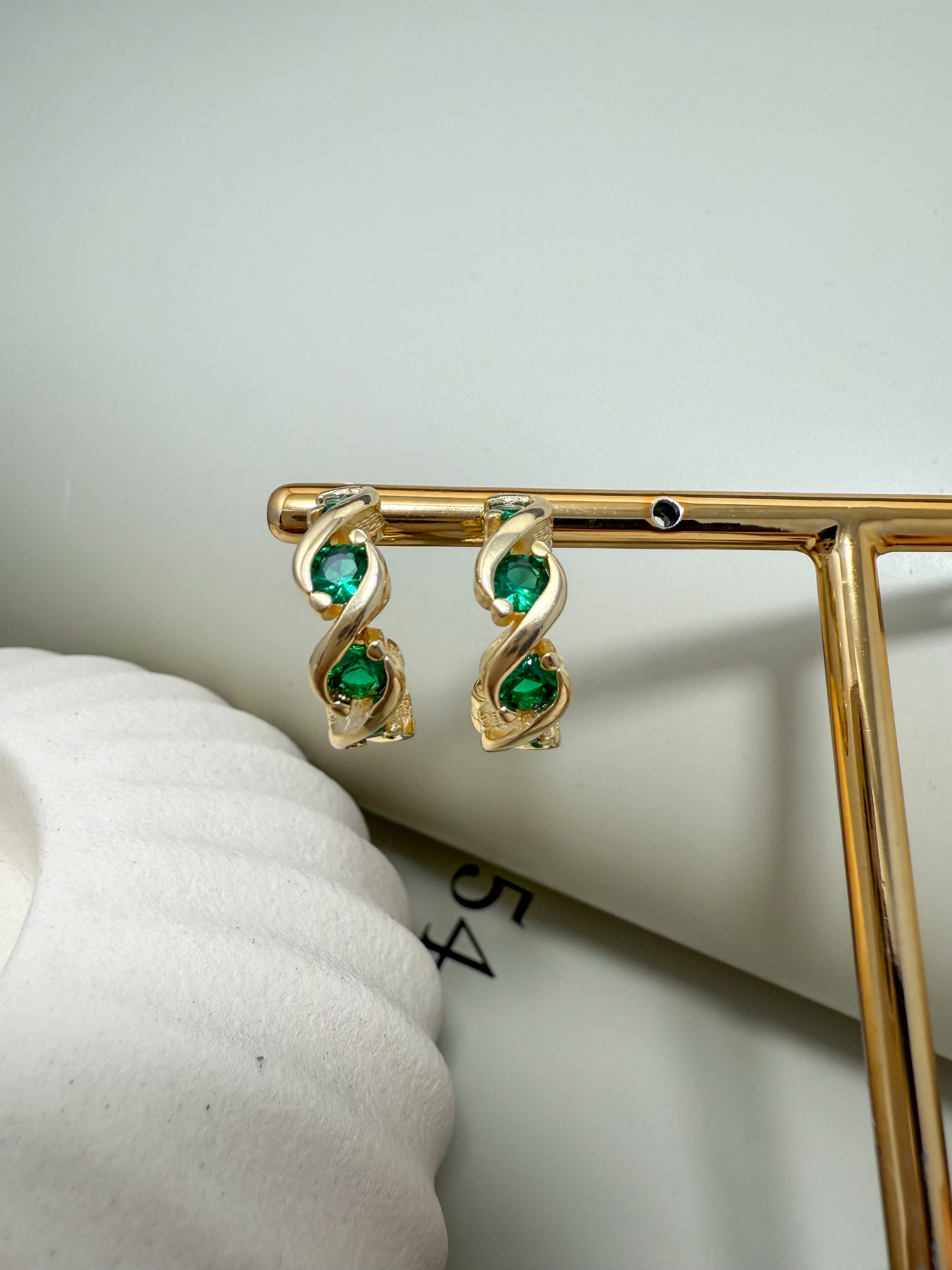 Velani Jewelry Riqueza C Hoop Earrings with CZ