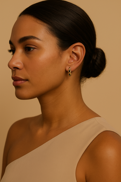 Velani Jewelry Riqueza C Hoop Earrings with CZ