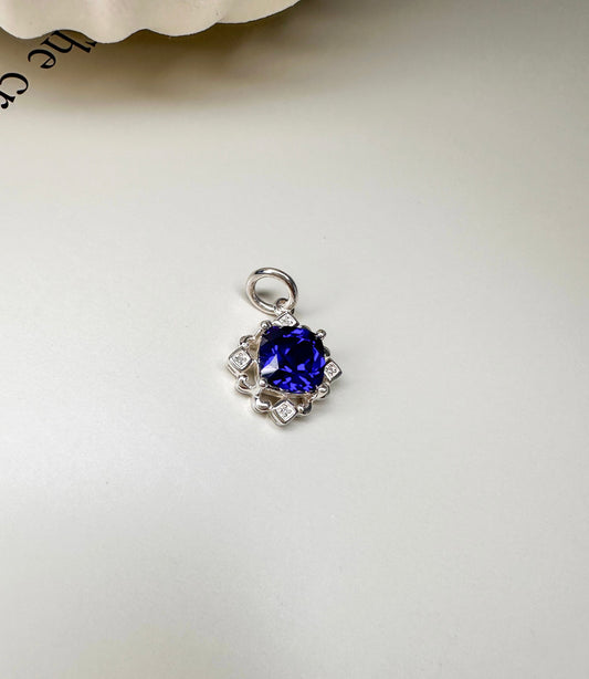 Velani Jewelry Sapphire and Diamonds Sterling Silver Pendant