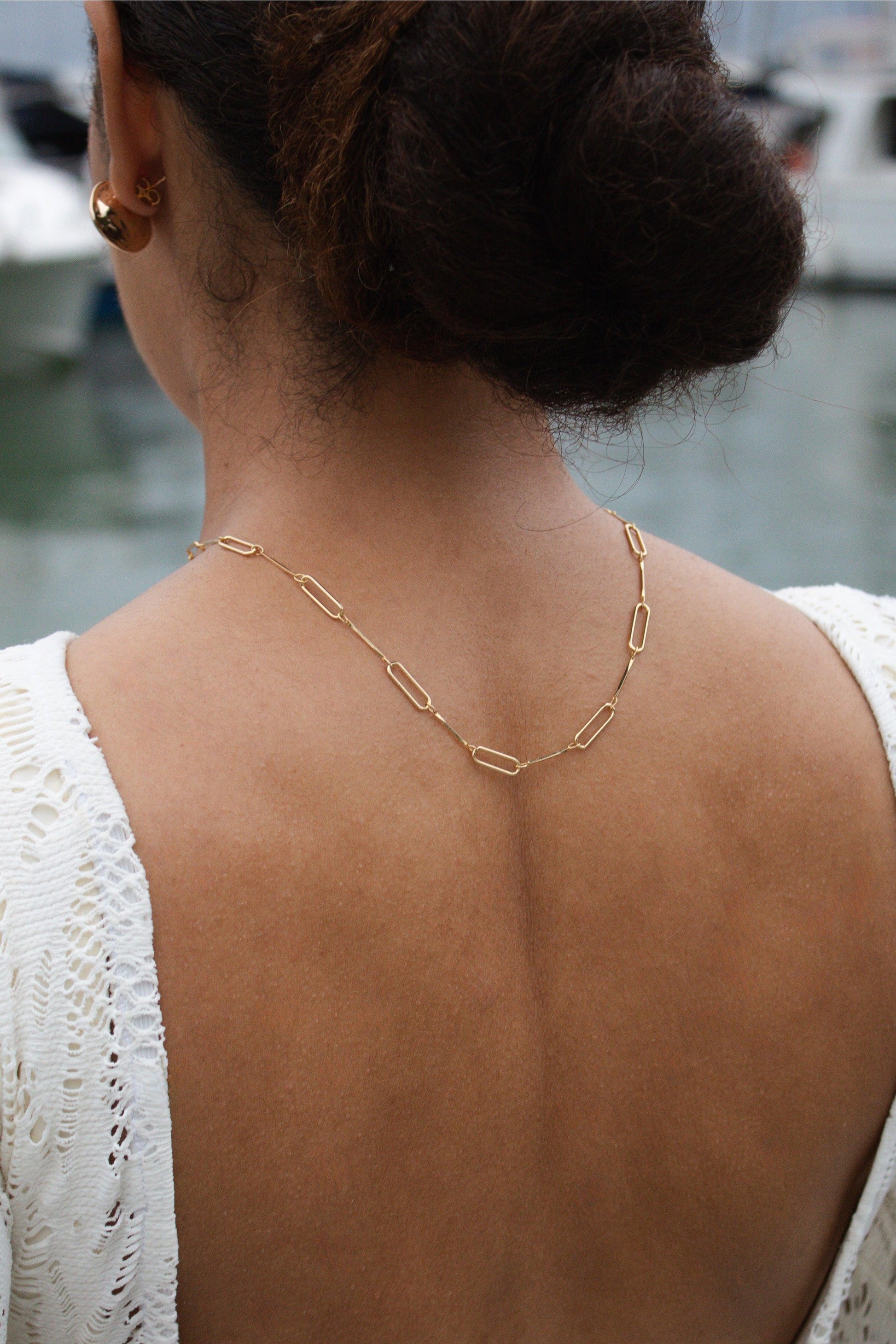 Velani Jewelry Serene Paperclip Link Necklace