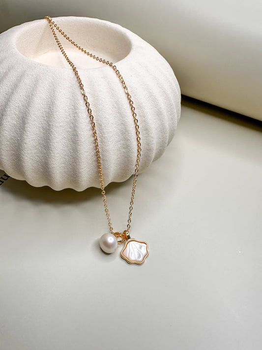 Velani Jewelry Shell and Pearl Necklace