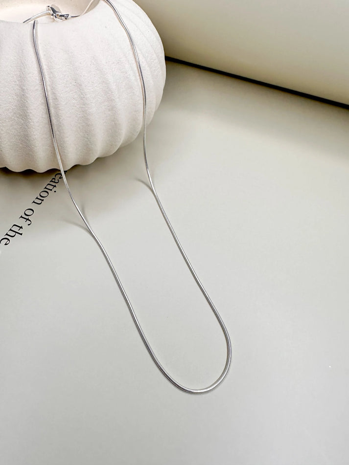 Smooth snake chain necklace – waterproof sterling silver made in Italy