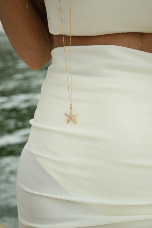Velani Jewelry Starfish Pendant with CZ
