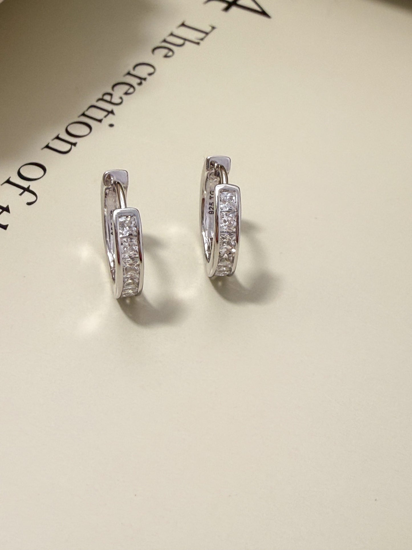 Velani Jewelry Sterling Silver Huggie Earrings with CZ