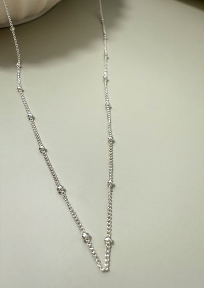 Velani Jewelry Sterling Silver Spaced Beads Necklace