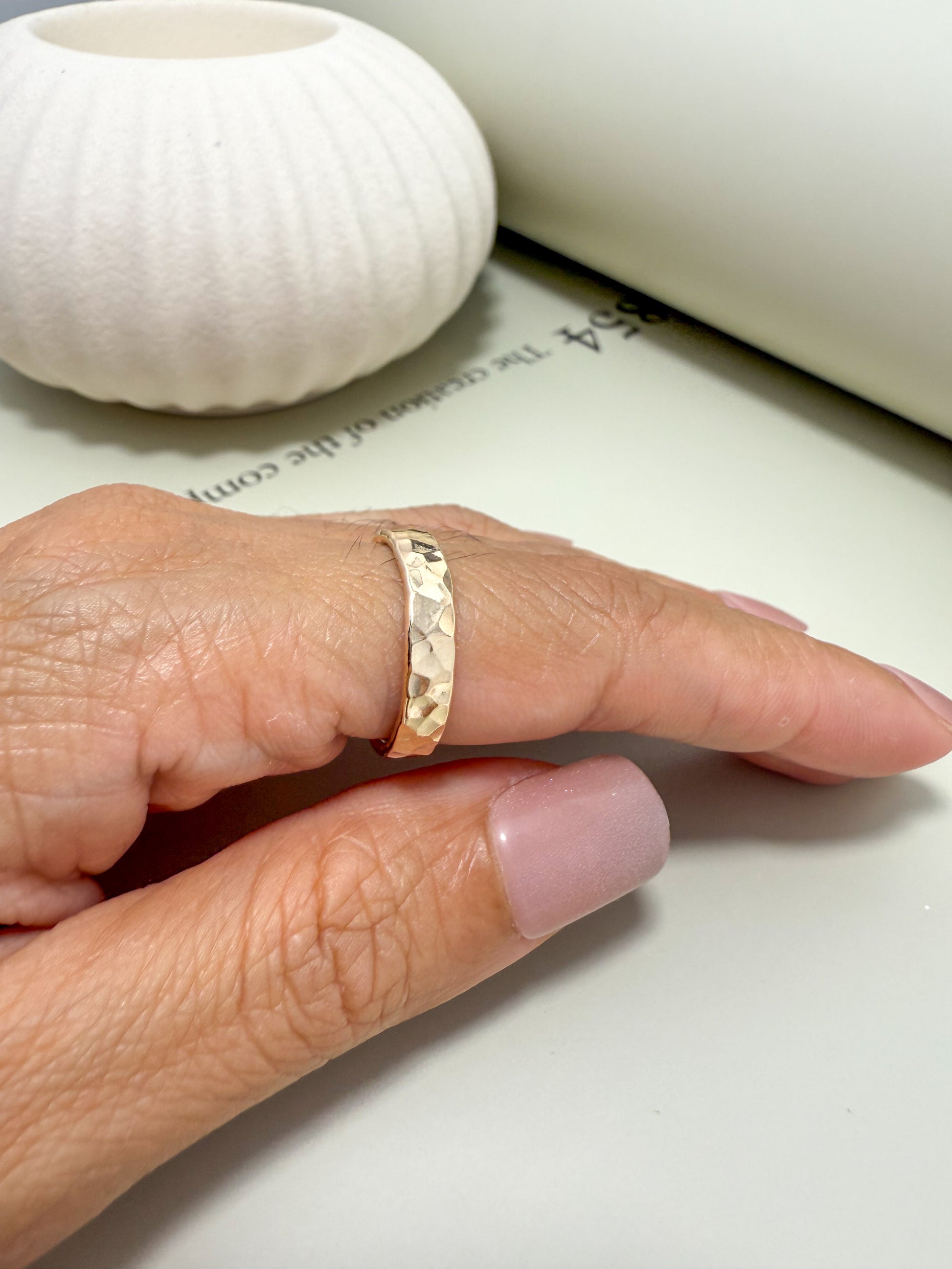 Velani Jewelry Textured Gold Band Ring