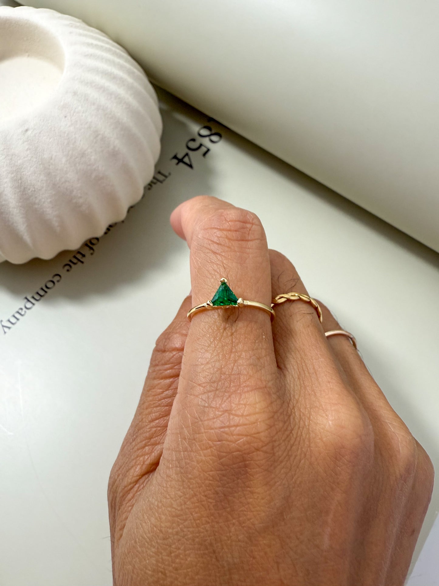 Velani Jewelry Trillion CZ Stackable Ring