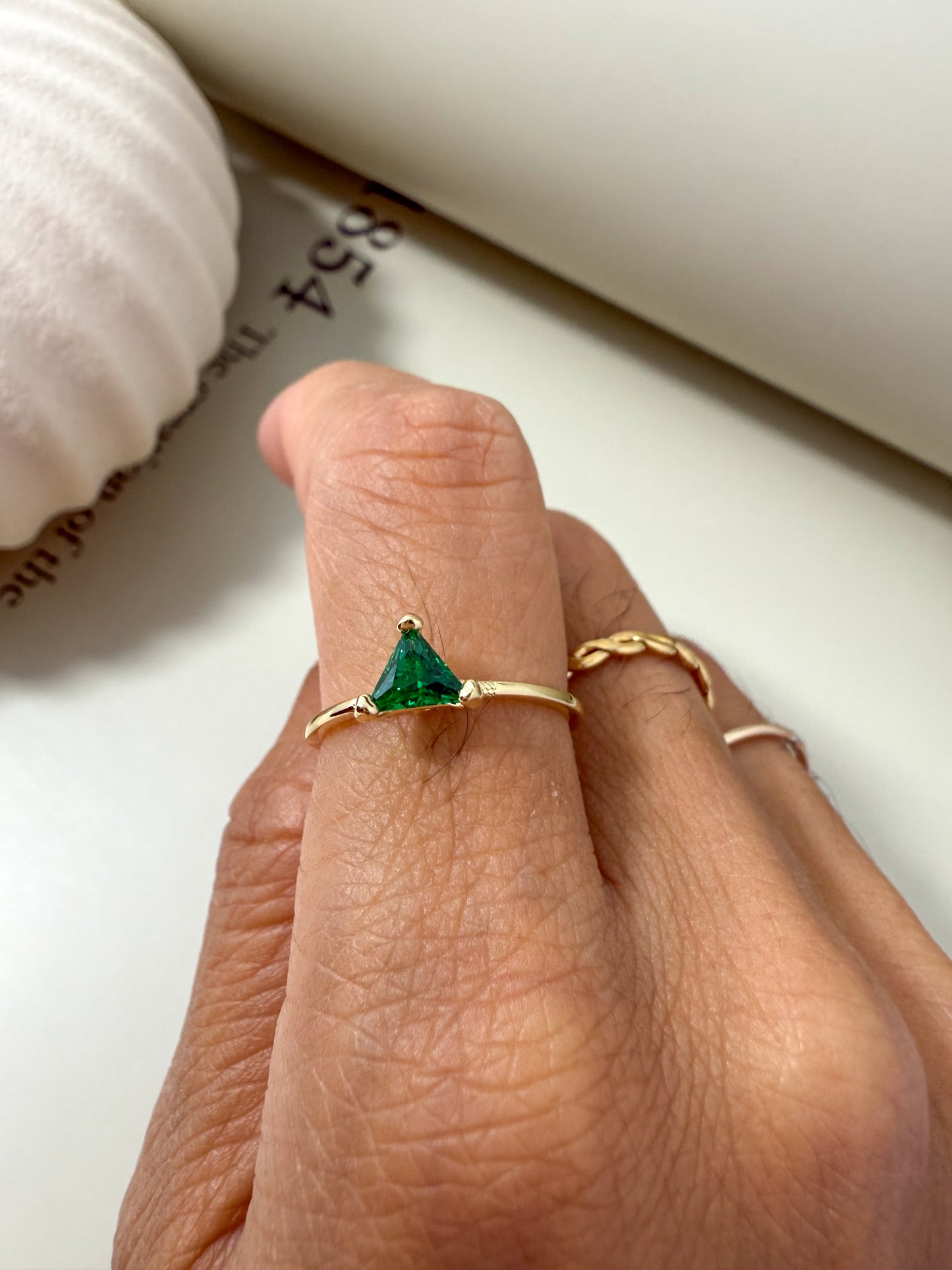 Velani Jewelry Trillion CZ Stackable Ring