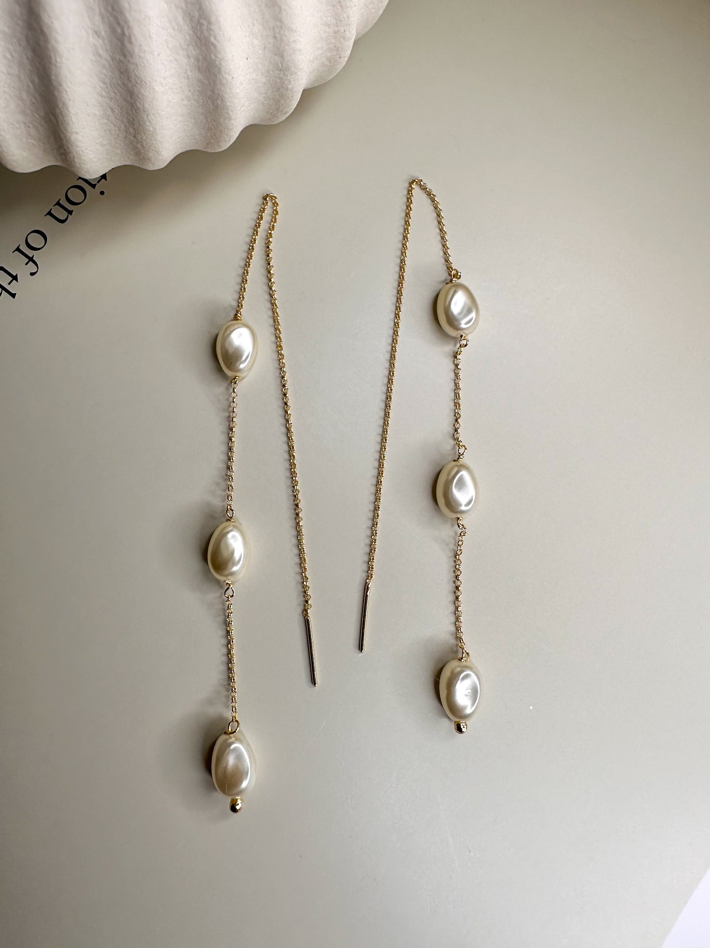 Velani Jewelry Triple Baroque Pearls Threader Earrings