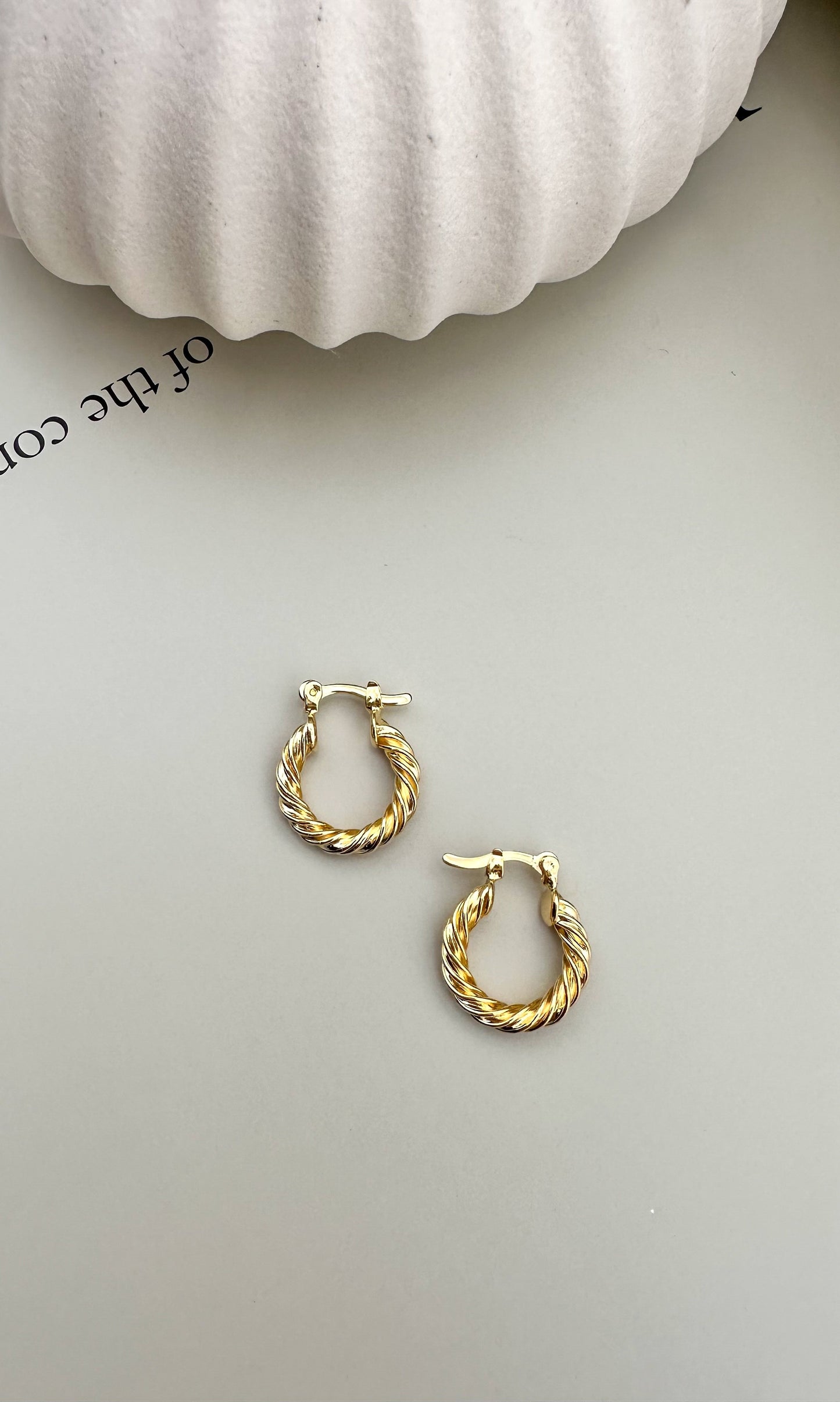 Velani Jewelry 18K Gold Filled Twisted Hoop Earrings, Hypoallergenic and Water Resistant, Handcrafted in Brazil.