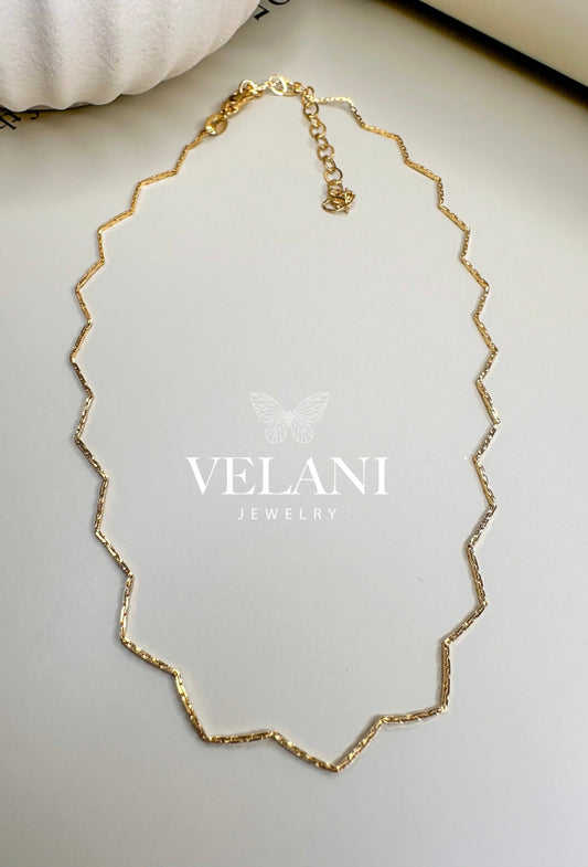 Velani Jewelry Zig Zag Choker Necklace