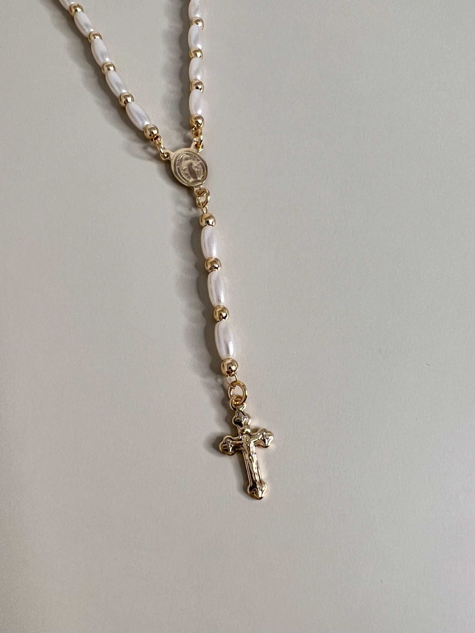 Velani Pearl Rosary Necklace