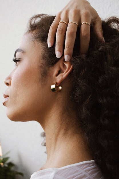 Velani Polished and Textured Rounded Earring